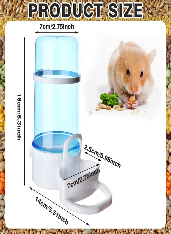Haomian 2 Packs Pet Feeder and Waterer, Self Dispensing Automatic Hamster Feeder, Food and Water Dispenser Set,Small Animal Dog Cat Pet Food Bowl, for Dogs Cats Pets Animals, 16x14cm, Blue (Blue) - Image 2